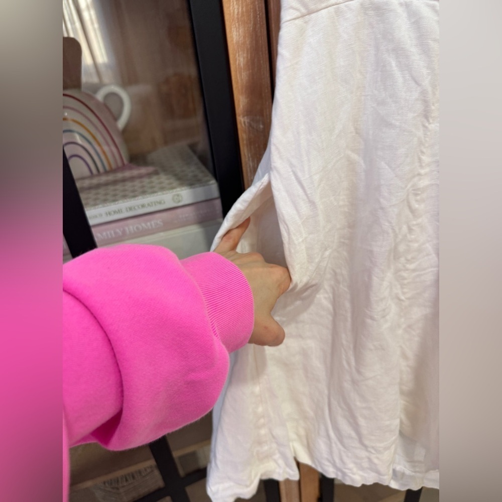 Abercrombie strapless linen mini dress lined fit & flare white bride graduation - Picture 9 of 12